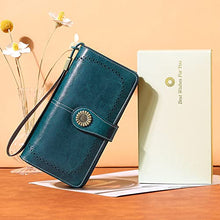 Load image into Gallery viewer, SENDEFN Wallets for Women Genuine Leather Credit Card Holder with RFID Blocking Large Capacity Wristlet
