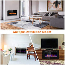 Load image into Gallery viewer, Tangkula 36 Inches Recessed Electric Fireplace, in-Wall &amp; Wall Mounted Electric Heater with Adjustable Flame Color &amp; Speed, Remote Control, Touch Screen, 750-1500W (36 Inches)
