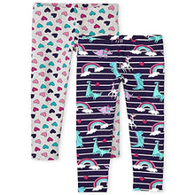 Load image into Gallery viewer, The Children's Place Girls' Print Knit Leggings 2-Pack, Empire Purple 2 Pack, Small
