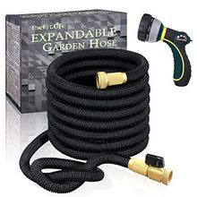 Load image into Gallery viewer, TheFitLife Flexible and Expandable Garden Hose - Strongest Triple Latex Core with 3/4&quot; Solid Brass Fittings Free 8 Function Spray Nozzle, Easy Storage Kink Free Water Hose (50 FT)
