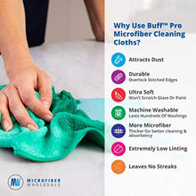 Load image into Gallery viewer, 12&quot; x 12&quot; Buff Pro Multi-Surface Microfiber Cleaning Cloths | Black - 12 Pack | Premium Microfiber Towels for Cleaning Glass, Kitchens, Bathrooms, Automotive, Supplies &amp; Products
