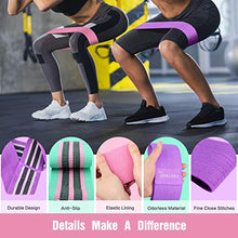 Load image into Gallery viewer, FRETREE Resistance Bands for Legs and Butt - Non Slip Elastic Exercise Bands Set for Stretching, Strength Training, Physical Therapy, Yoga, Home Equipment Workout Booty Bands for Women/Men (3 Packs)
