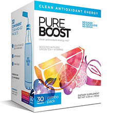 Load image into Gallery viewer, Pureboost Clean Energy Drink Mix + Immune System Support. Sugar-Free Energy with B12, Multivitamins, Antioxidants, Electrolytes (Combo Pack, 30 Stick Packs)
