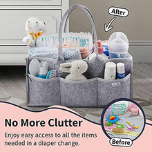 Load image into Gallery viewer, Putska Baby Diaper Caddy Organizer: Portable Holder Bag for Changing Table and Car, Nursery Essentials Storage bins gifts with 2 Pacifier Clips, 2 Bibs…
