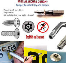 Load image into Gallery viewer, Aootf License Plate Screws Anti Theft - Stainless Steel Security Screws License Plate Bolts Fasteners,Tamper Proof Hardware for Tag Plates on Cars Trucks, Black Chrome Caps -58PC
