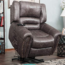 Load image into Gallery viewer, Harper&amp;Bright Designs Smoky Brown Wilshire Series Heavy-Duty Power Lift Recliner Chair, Built-in Remote and 2 Castors,
