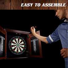 Load image into Gallery viewer, BARRINGTON BILLIARDS COMPANY Bristle Dartboard Cabinet Set: Professional Hanging Classic Sisal Dartboard with Self Healing Bristles and Accessories
