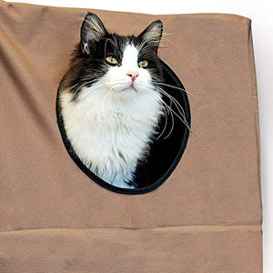 K&H PET PRODUCTS Hangin' Cat Condo Large Tan 23" x 16" x 65" Cat Furniture