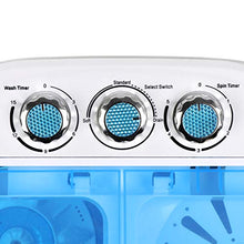 Load image into Gallery viewer, SUPER DEAL Portable Compact Washing Machine, Mini Twin Tub Washing Machine w/Washer&amp;Spinner, Gravity Drain Pump and Drain Hose
