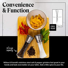 Load image into Gallery viewer, Willow &amp; Everett Salt and Pepper Grinder Set - Stainless Steel Refillable Salt &amp; Peppercorn Shakers
