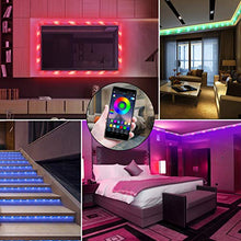 Load image into Gallery viewer, 39.42ft LED Strip Lights, QZYL Lights Strip Music Sync, App Control with Remote, 5050 RGB LED Light Strip Color Changing 24-Key Remote, Sensitive Built-in Mic, LED Lights Rope Lights for Home TV Party
