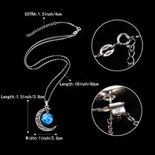Load image into Gallery viewer, BriLove 925 Sterling Silver Necklace for Women -&quot;Taurus&quot; Galaxy Constellation Zodiac Horoscope Astrology 12 Crescent Moon Glass Bead Pendant Necklace
