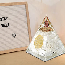 Load image into Gallery viewer, Orgone Pyramid | Selenite Orgonite Pyramid for Peace, Calm &amp; Positive Energy | Healing Crystal Gemstone Pyramid | Orgone Pyramid Crystal - Handmade In India
