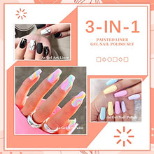 Load image into Gallery viewer, Morovan Gel Liner Painted Gel Nail Polish Kit - 12 Colors Gel Painting Polish Kit Nail Art UV LED Gel Platinum Liner Gel Champagne Glitter Silver Rosa Gold Green Gel Paint Nail Art Design
