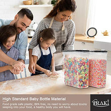 Load image into Gallery viewer, 5PCS Cereal Containers Storage Set, PRAKI BPA Free Airtight Food Storage Container Set with Lids, Kitchen Pantry Organization and Storage for Sugar, Baking Supplies with 20 Labels &amp; Mark(4L Black)

