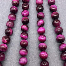 Load image into Gallery viewer, Daiwenwo Rose Tiger Eye Beads 8mm Gemstone Loose Natural Stone Round for Jewelry Making (Rose, 8mm(≈46pcs))
