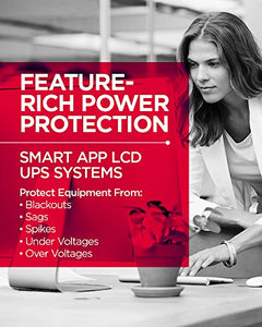 CyberPower OR500LCDRM1U Smart App LCD UPS, 500VA/300W, 6 Outlets, AVR, 1U Rackmount