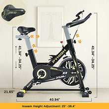 Load image into Gallery viewer, PYHIGH Indoor Cycling Bike Stationary Exercise Bike, Comfortable Seat Cushion, Ipad Holder with LCD Monitor for Home Cardio Workout Bike
