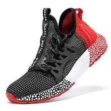 Load image into Gallery viewer, WETIKE Mesh Slip On Lightweight Athletic Shoes, Black Red Size 12.5 Little Kid
