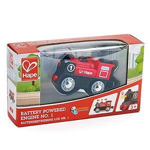 Hape Wooden Railway Battery Powered Engine No. 1 Kid's Train Set
