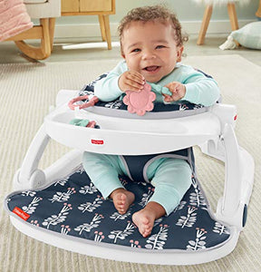 Fisher-Price Sit-Me-Up Floor Seat with Tray - Navy Garden, Infant Chair