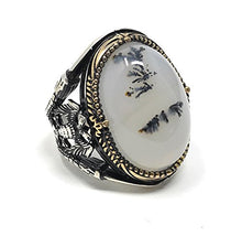 Load image into Gallery viewer, KAR Rare 925K STERLING SILVER Yemeni AGATE(Aqeeq) Large MEN&#39;S RING USA SELLER P5B (12)
