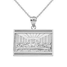 Load image into Gallery viewer, Sterling Silver The Last Supper of Jesus with His Disciples Pendant Necklace, 16"
