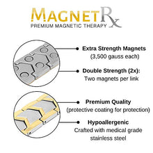 Load image into Gallery viewer, MagnetRX® Ultra Strength Magnetic Bracelet - Arthritis Pain Relief &amp; Carpal Tunnel Relief Magnetic Therapy Bracelets for Men - Adjustable with Sizing Tool (Silver &amp; Gold)
