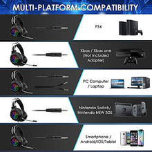 Load image into Gallery viewer, Wireless Gaming Keyboard Mouse and Wired Headphone with Ergonomic 87 Key Rainbow Backlight Rechargeable 3800mAh Battery Mechanical Feel Anti-ghosting Mouse pad for PC Laptop Gamer Typist(Black RGB)
