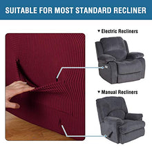 Load image into Gallery viewer, H.VERSAILTEX Stretch Recliner Slipcovers 1-Piece Durable Soft High Stretch Jacquard Sofa Furniture Cover Form Fit Stretch Stylish Recliner Cover/Protector (Recliner, Burgundy Red)
