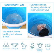 Load image into Gallery viewer, Mini Washing Machine, Formemory Portable Folding Bucket Turbo Ultrasonic Washing Machine Personal Travel Washing Machine with Remote Control for Lazy Magic Laundry Machine（Blue）
