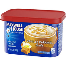 Load image into Gallery viewer, Maxwell House International Cafe Flavored Instant Coffee, Vanilla Caramel Latte, 8.7 oz Canister (Pack of 4) (Limited Edition)
