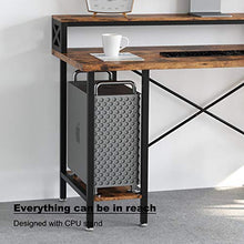Load image into Gallery viewer, IRONCK Industrial Computer Desk 55&quot;, Office Desk with Printer Monitor Shelf Storage Shelf CPU Stand, Studying Writing Table for Home Office
