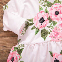 Load image into Gallery viewer, Newborn Baby Outfits Long Sleeve Striped Floral Shirt Dress T-Shirt Pants Headband Autumn Winter Newborn Infant Suit
