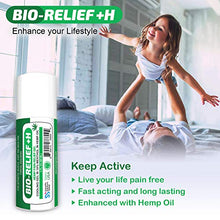 Load image into Gallery viewer, BIO-RELIEF +H, Hemp Pain Relief Gel, Cooling Gel w 10% Menthol in Hemp Oil, 3 oz Roll-on for Arthritis, Muscle Pain, Joint &amp; Back Pain, Topical Analgesic, Fast Acting, Long Lasting Pain Reliever Cream
