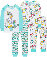 Load image into Gallery viewer, Girls Unicorn Pajamas Spring Children Jammmies Kids Cotton Pants Set Size 8
