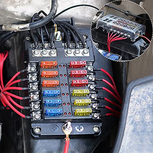 130 Pcs Car Standard Blade Fuse Assortment Kit (1/2/3/4/5/7.5/10/15/20/25/30/35/40A), Puller Tool Included, Well Organized, Fuse Replacement for Cars, SUVs, Vehicles, Boats, Motorbikes, Trucks