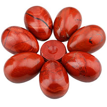 Load image into Gallery viewer, mookaitedecor Red Jasper Crystal Egg Polished Gemstone Figurines with Stone Stand
