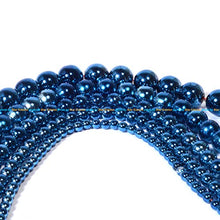 Load image into Gallery viewer, Hematite Natural Stone Faceted Round Loose Beads Semi Gemstone Healing Power Energy Stone for Jewelry Making DIY Necklace Bracelet Making Strand 15.5" (AAAAA-Blue Hematite, 10mm)
