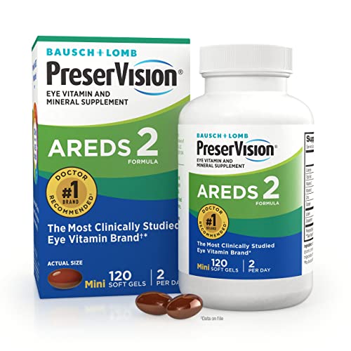 Load image into Gallery viewer, PreserVision AREDS 2 Eye Vitamin & Mineral Supplement, Contains Lutein, Vitamin C, Zeaxanthin, Zinc & Vitamin E, 120 Softgels (Packaging May Vary)