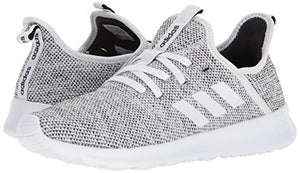 adidas womens Cloudfoam Pure Running Shoe, White/White/Black, 8.5 US