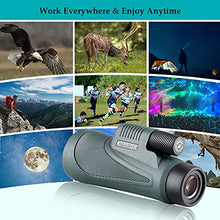 Load image into Gallery viewer, 12x56 HD Monocular Telescope with Smartphone Adapter, Upgraded Tripod, Hand Strap - High Power Monocular with Clear Low Light Vision for Star Watching - Lightweight Monocular for Bird Watching Hunting
