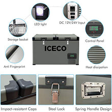 Load image into Gallery viewer, ICECO VL60 Dual Zone Portable Refrigerator with SECOP Compressor, 60 Liters Platinum Compact Refrigerator, DC 12/24V, AC 110-240V, 0℉ to 50℉, Home &amp; Car Use (with Insulated Cover)
