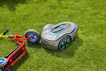 Load image into Gallery viewer, GARDENA SILENO Minimo - Fully automatic robotic lawnmower with Bluetooth App, quietest in the market, boundary wire included, for lawns up to 2700 sq. ft, Gray
