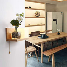 Load image into Gallery viewer, Wen long shop Solid Wood Wall Lamp Wall Light Bedside Wall Light Aisle Corridor Balcony Light with Pull Switch, Sconces Lamps for The Living Room Bedroom
