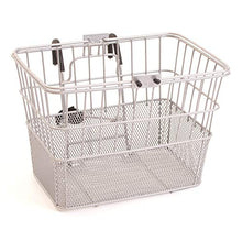 Load image into Gallery viewer, Retrospec Bicycles Detachable Steel Half-Mesh Apollo Bike Basket with Handles, Silver

