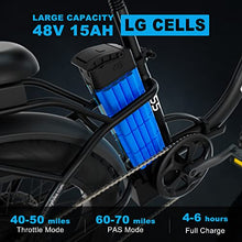 Load image into Gallery viewer, GESHENG 750W Folding Electric Bike Adults【Upgraded LG Battery】 48V 15AH Fat Tire Ebike 31MPH, 20" x4.0"Step-Thru Electric Bicycle S5 for Men &amp; Women All Terrain Riding, Front Carrier As Gift
