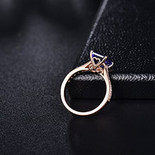 Load image into Gallery viewer, Beyond jewelry AAAA Natural Tanzanite Diamonds Engagement Wedding Ring in 14K Rose Gold for Women
