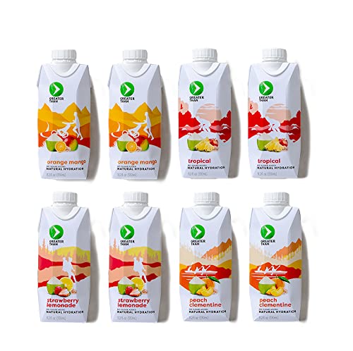 Greater Than - Hydration for Pregnant and Breastfeeding Moms - Fruit Infused Coconut Water - No Added Sugar. All Natural Lactation Support - Ditch the Cookies & Teas - Variety Pack of 8 - 11.2oz