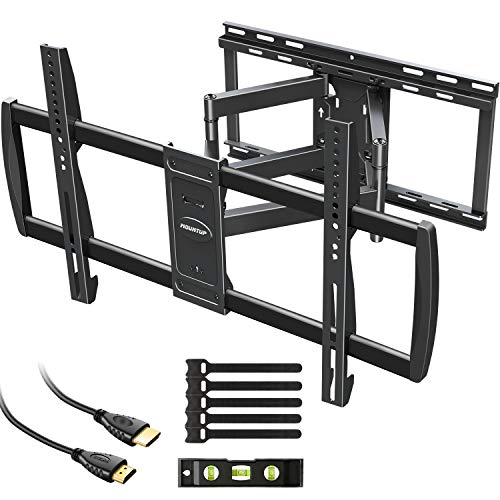 MOUNTUP TV Wall Mount, Full Motion TV Mounts for Most 47 to 90 Inch Flat Curved TVs Up to 154lbs, Wall Mount TV Bracket with Dual Articulating Arm, Max VESA 800x400, Fits 16